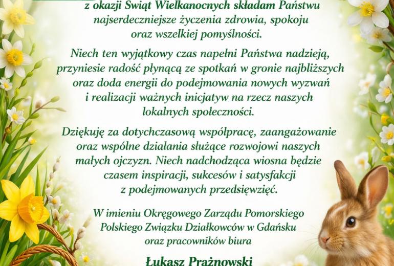 Życzenia Wielkanocne od Okręgu Pomorskiego PZD w Gdańsku